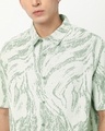 Shop Men's Fern Green All Over Printed Oversized Shirt