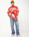 Shop Men's Fiesta Red Mickey Graphic Printed Oversized T-shirt