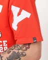 Shop Men's Fiesta Red Mickey Graphic Printed Oversized T-shirt