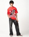 Shop Men's Fiesta Red Mickey Graphic Printed Oversized T-shirt