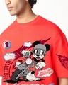 Shop Men's Fiesta Red Mickey Graphic Printed Oversized T-shirt