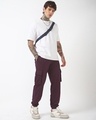 Shop Men's Fig Maroon Oversized Cargo Joggers