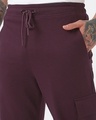 Shop Men's Fig Maroon Oversized Cargo Joggers