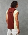 Shop Men's Brick Red & Beige Color Block Oversized Hooded Vest-Design