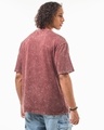 Shop Men's Brick Red Oversized Acid Wash T-shirt-Full
