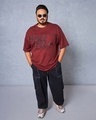 Shop Men's Brick Red Avengers Graphic Printed Oversized Plus Size T-shirt-Full