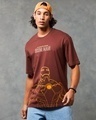Shop Men's Brick Red Iron Man Graphic Printed Oversized T-shirt-Front