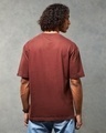Shop Men's Brick Red Iron Man Graphic Printed Oversized T-shirt-Full