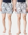 Shop Men's Floral Pattern Side Pocket Boxer Combo-Front