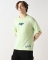 Shop Men's Fog Green Batman & Nightwing Graphic Printed Oversized T-shirt-Full