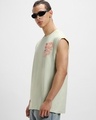 Shop Men's Fog Green Cyber Samurai Graphic Printed Boxy Fit Vest-Design