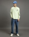 Shop Men's Fog Green Electric Love Graphic Printed Oversized T-shirt