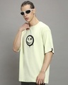 Shop Men's Fog Green Focused Graphic Printed Oversized T-shirt-Full