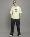 Shop Men's Fog Green Focused Graphic Printed Oversized T-shirt