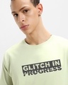 Shop Men's Fog Green Glitch Typography T-shirt