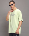 Shop Men's Fog Green Justrolling Graphic Printed Oversized T-shirt-Full
