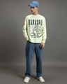 Shop Men's Fog Green Kakashi Leaf Graphic Printed Oversized T-shirt