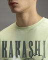 Shop Men's Fog Green Kakashi Leaf Graphic Printed Oversized T-shirt