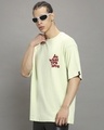 Shop Men's Fog Green Log Off Graphic Printed Oversized T-shirt-Full