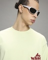 Shop Men's Fog Green Log Off Graphic Printed Oversized T-shirt