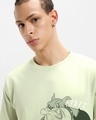 Shop Men's Fog Green Spike Graphic Printed T-shirt