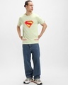 Shop Men's Fog Green Superman Logo Graphic Printed T-shirt-Full