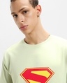 Shop Men's Fog Green Superman Logo Graphic Printed T-shirt