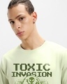 Shop Men's Fog Green Toxic Invasion Graphic Printed T-shirt