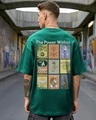 Shop Men's Forest Green Faith Fear Graphic Printed Oversized T-shirt-Front