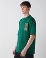 Shop Men's Forest Green Faith Fear Graphic Printed Oversized T-shirt