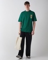 Shop Men's Forest Green Faith Fear Graphic Printed Oversized T-shirt