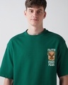 Shop Men's Forest Green Faith Fear Graphic Printed Oversized T-shirt