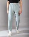 Shop Men's Forest Green Loose Comfort Fit Baggy Pants-Front