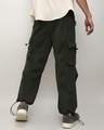 Shop Men's Forest Green Loose Comfort Fit Cargo Parachute Pants-Design