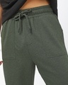 Shop Men's Forest Grey Melange Vengeance Typography Oversized Track Pants