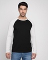 Shop Men's Full Sleeve Raglan T-Shirt (Black & White)-Front