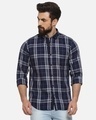 Shop Men's Full Sleeve Spread Collar Checks Stylish Casual Shirt-Front