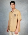 Shop Men's Brown Gara Graphic Printed Oversized Shirt-Design