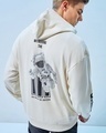 Shop Men's Gardenia ALF Outer Space Graphic Printed Oversized Hoodie-Front