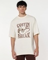 Shop Men's Gardenia Coffin Break Graphic Printed Oversized T-shirt-Front