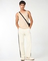 Shop Men's Gardenia Side Panel Oversized Track Pants-Full