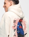 Shop Men's Gardenia Cyber Samurai Graphic Printed Oversized Hoodies