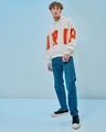 Shop Men's Gardenia Drip Typography Oversized Hoodies