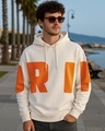 Shop Men's Gardenia Drip Typography Oversized Hoodies-Front