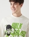 Shop Men's Gardenia Hulk Smash Graphic Printed Oversized T-shirt