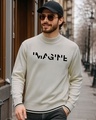 Shop Men's Gardenia Imagine Typography Oversized Sweater-Front