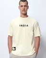 Shop Men's Gardenia India Typography Oversized T-shirt-Front