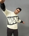 Shop Men's Gardenia Marvel Logo Typography Oversized Plus Size Sweatshirt-Front