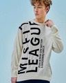 Shop Men's Gardenia Misfit League Typography Flatknit Sweater-Front