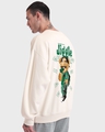 Shop Men's Gardenia Money Don't Jiggle Graphic Printed Oversized Sweatshirt-Front
